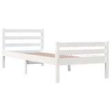 Bed Frame without Mattress White Solid Wood 100x200 cm 814810