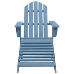 Garden Adirondack Chair with Ottoman Solid Fir Wood Blue 315865