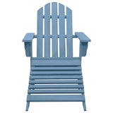 Garden Adirondack Chair with Ottoman Solid Fir Wood Blue 315865
