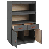 Highboard Grey 67x40x108.5 cm Solid Wood Pine 820159
