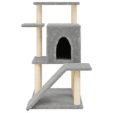 Cat Tree with Sisal Scratching Posts Light Grey 97 cm 172098