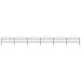 Garden Fence with Spear Top Steel 1070x100 cm Black 277717