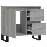 Bathroom Cabinet Grey Sonoma 65x33x60 cm Engineered Wood 831618