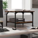 Printer Stand 2-Tier Smoked Oak 50x40x38 cm Engineered Wood 842283