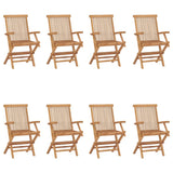 Garden Chair Set of 8 Natural Teak Solid Teak Wood Standard 3096595