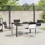 Garden Dining Set Folding 5 pcs White Textilene and steel 3379339