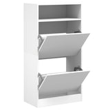 Shoe Cabinet White 60x34x116 cm Engineered Wood 840015