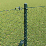 Fence with Posts Green 1.6 x 50 m PVC-coated steel 3352726