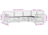 Sofa Sets 4 pcs White 187.5 x 128.5 x 73 cm Solid Acacia Wood 3391744