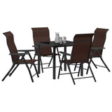 Garden Dining Set 5 pcs Brown Powder-Coated Steel 3379262