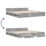 Bed Frame with Drawers without Mattress Concrete Grey 180x200 cm Super King 3280730