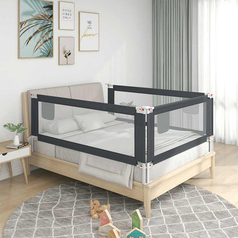 Toddler Safety Bed Rail Dark Grey 140x25 cm Fabric 10228