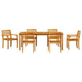 Garden Dining Set 9 pcs Brown Solid Acacia Wood 3375668
