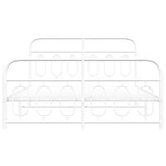 Metal Bed Frame without Mattress with Footboard White 140x200cm 377185