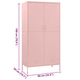 Wardrobe Pink 90x50x180 cm Steel 336247