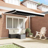 Retractable Awning Black 350 x 250 cm Fabric and Metal 3330333