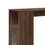 ZNTS Bar Table with Racks Brown Oak 101x40x103.5 cm Engineered Wood 854370