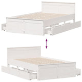 Bed Frame without Mattress with Headboard White 120x200 cm Solid Wood Pine 3308769