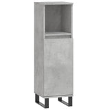 ZNTS 3 Piece Bathroom Cabinet Set Concrete Grey Engineered Wood 3187801