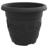 Round Flower Pot 24 pcs Black 30 x 25 cm Plastic 42020296