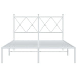 Metal Bed Frame without Mattress with Headboard White 120x190cm 376548