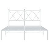Metal Bed Frame without Mattress with Headboard White 120x190cm 376548