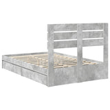 Storage Bed Concrete Grey 135 x 190 cm Engineered Wood 3411576