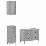 3 Piece Bathroom Cabinet Set ALKMAAR Grey Sonoma 3417753
