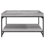 Coffee Table Grey Sonoma 80x80x45 cm Engineered Wood and Iron 832816