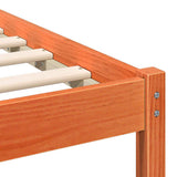 Bed Frame with Headboard Wax Brown 100 x 200 cm Solid Pine Wood 872253