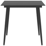 Garden Dining Table Black 80x80x74 cm Steel and Glass 313114