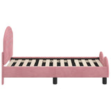 Toddler Bed Frame with Headboard Pink 70 x 140 cm Velvet 42011102