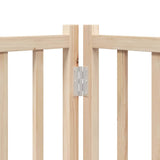 Dog Gate with Door Foldable 9 Panels 450 cm Poplar Wood 3155697