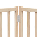 Dog Gate with Door Foldable 9 Panels 450 cm Poplar Wood 3155697