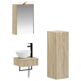 Bathroom Cabinet Set 4 pcs Sonoma Oak 43 x 16 x 62.5 cm 3407369
