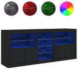 Sideboard with LED Lights Black 162x37x67 cm 3209031