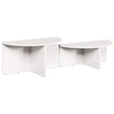 Coffee Table 2 pcs White Solid pine wood 873536