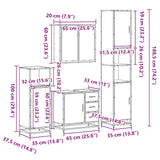 ZNTS 4 Piece Bathroom Furniture Set Black Engineered Wood 3301195