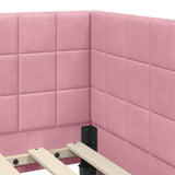 Corner Bed Frame with Headboard Pink 80 cm x 200 cm Velvet 42016371