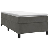 Box Spring Bed Frame Dark Grey Twin Velvet 3121145