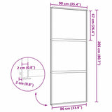 Glass Door Striped Black 90 x 2 x 205 cm Aluminium 42012461