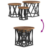 Nesting Side Table 3 pcs Old Wood Engineered Wood and Steel 868259