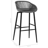 Bar Chairs 2 pcs Grey 248151