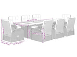 9 Piece Garden Dining Set with Cushions Black Poly Rattan 3277657