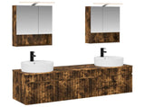 Bathroom Cabinet Set 5 pcs Smoked Oak 50 x 14.5 x 70 cm 3406603