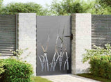 Garden Gate with Lock Black 85 x 175 cm Powder-coated steel 42015867