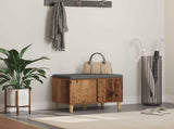 Hall Bench Old Wood 60 x 38 x 46 cm Engineered Wood and Fabric 891526