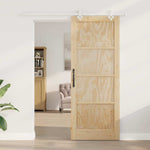 Sliding Door Manual White 83 x 211 cm Solid pine wood and steel 3333562