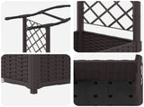 Raised Bed with Trellis and Roof Brown 125 x 40 x 138 cm PP 42032506