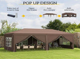 3 x 6 m Pop Up Gazebo with Sides and Windows, Height Adjustable Wedding Camping Party Tent Canopy T3398P314668